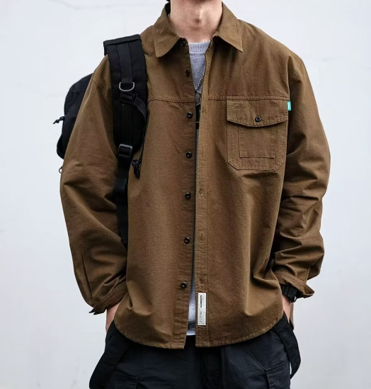 Vintage Downtown Casual Shirt Jacket (One Piece)