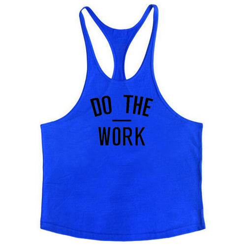"DO THE WORK Letter Printed Muscle Fitness Tank Top"