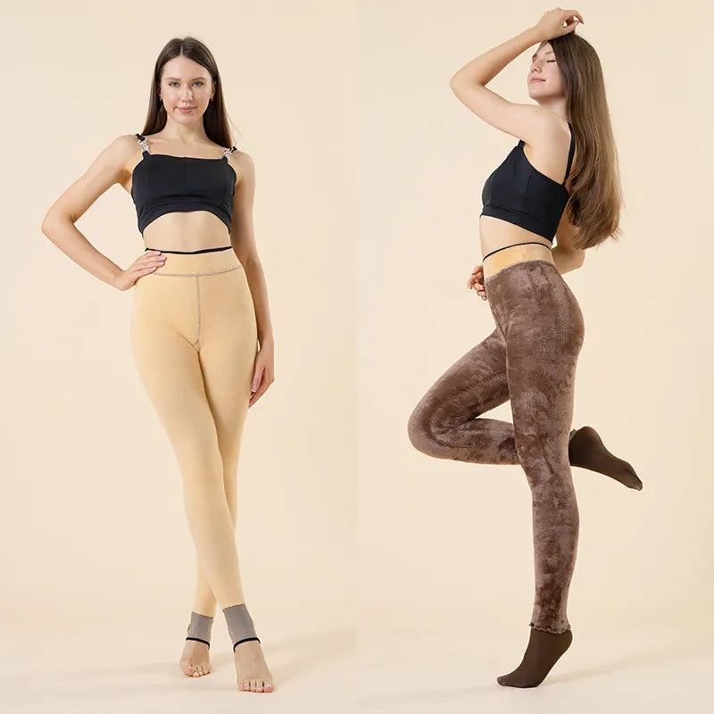 Women's Fashion Simple Fleece-lined Thermal Stockings