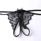 Lace Thong Bodystocking with Open Crotch for Women