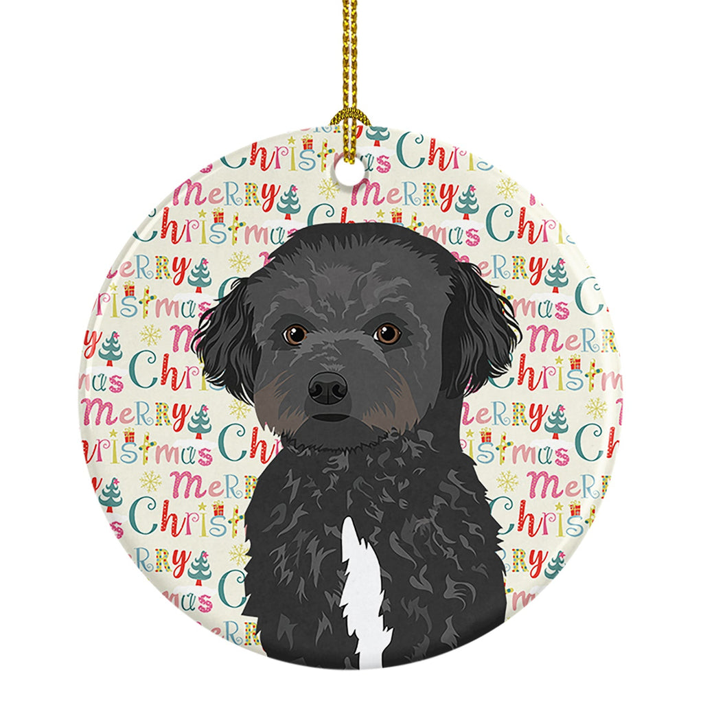 Doodle Black and White #1 Christmas Ceramic Ornament
