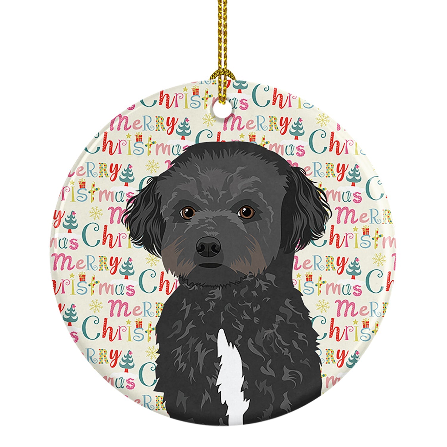 Doodle Black and White #1 Christmas Ceramic Ornament