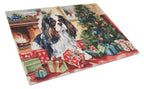 Cavalier Spaniel Cozy Christmas Glass Cutting Board