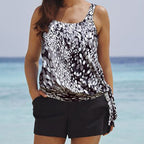 Digital Print Slimming Two-Piece Swimsuit in Various Sizes
