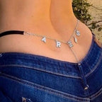 Metallic Letter Thong with Lace for Nightclubs