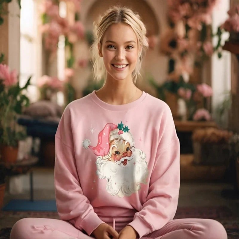 Santa Claus Pattern Women's Long Sleeve Sweater