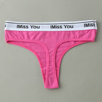 Breathable Cotton Low Waist Thong for Women