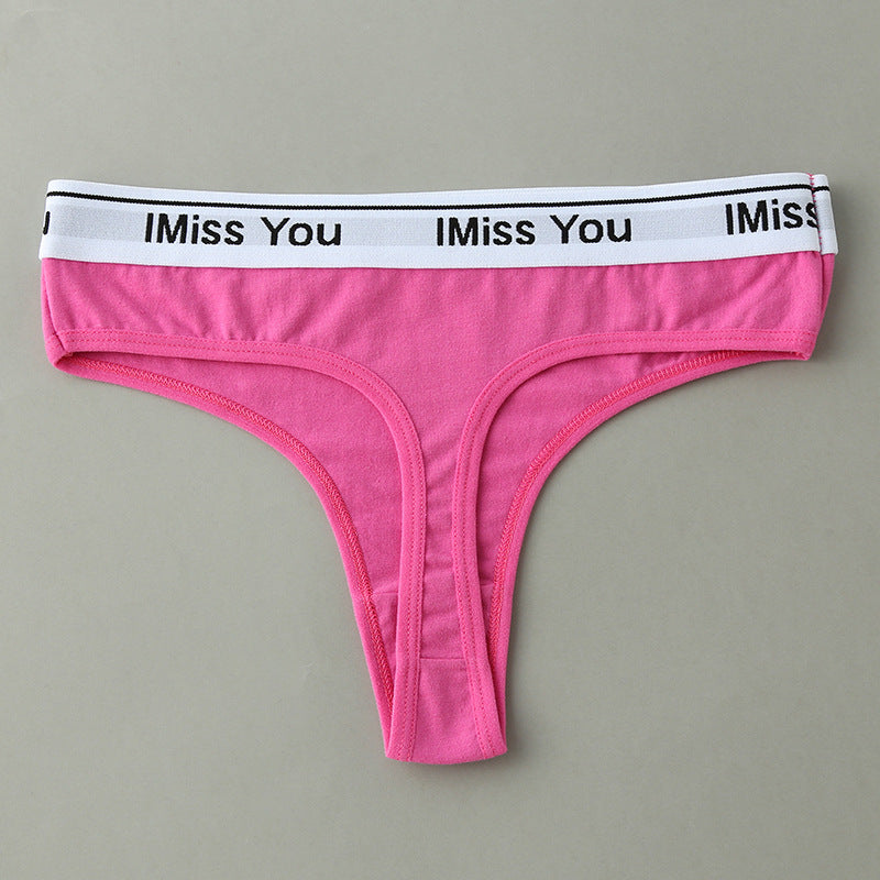 Breathable Cotton Low Waist Thong for Women