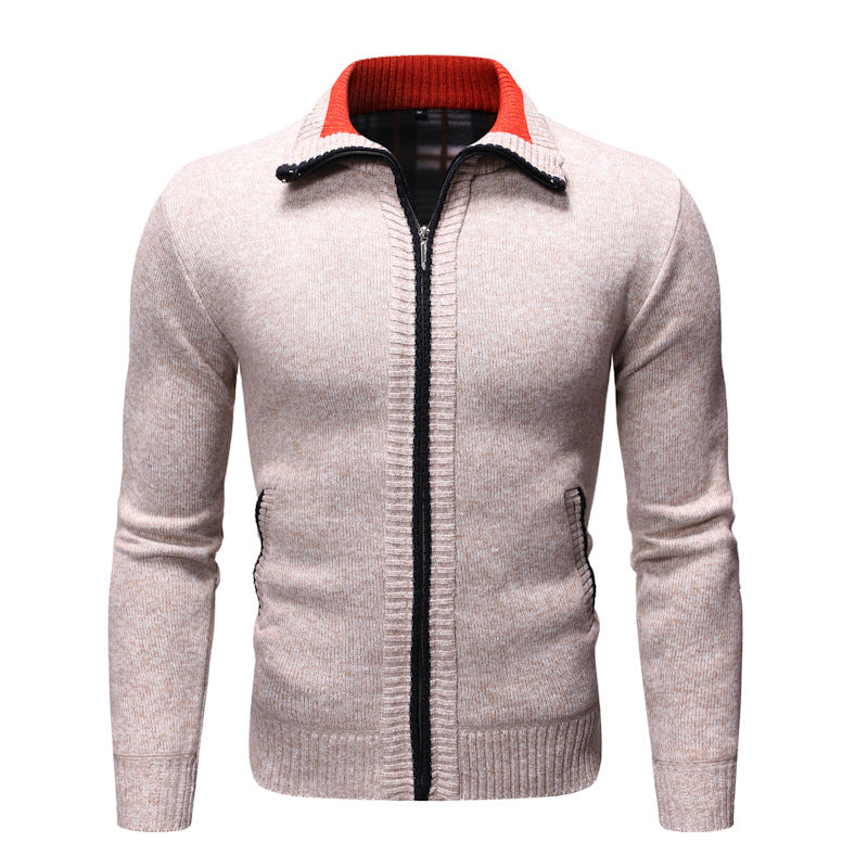 Thick Plus Velvet Men's Stand-up Collar Sweater