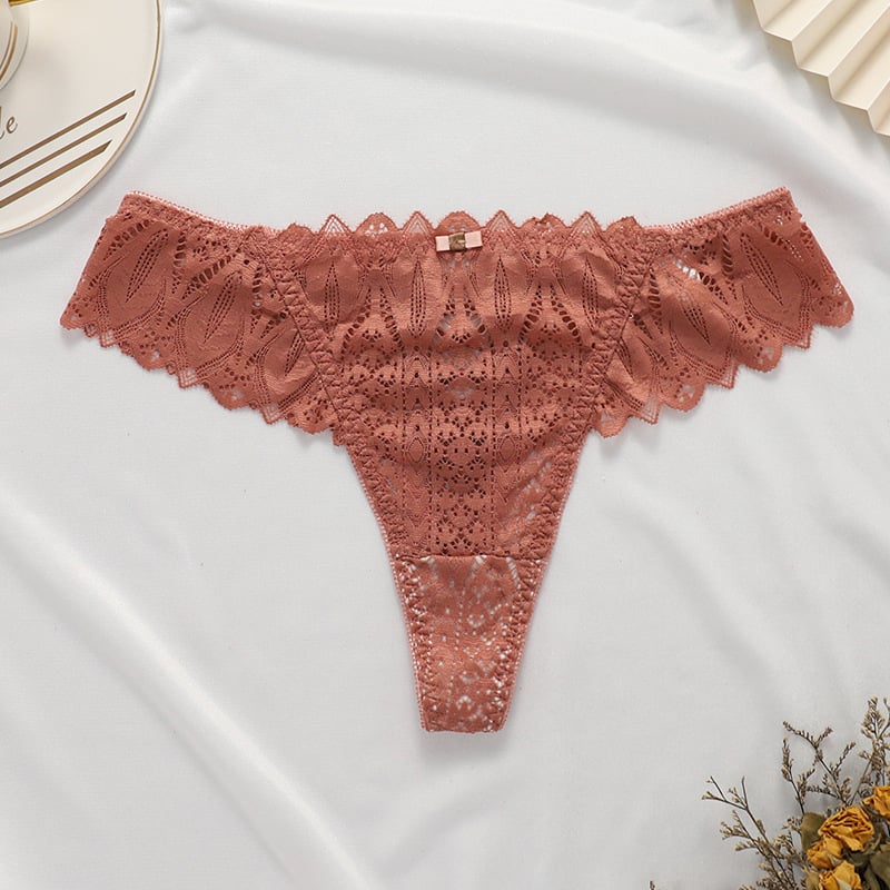 Fashionable Women's Lace Thong with Breathable Design