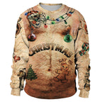 Reindeer Digital Christmas Crewneck Sweatshirt | Streetwear