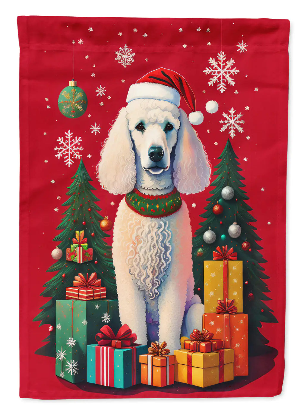 Poodle Holiday Christmas Garden Flag