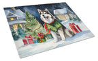 Alaskan Malamute Cozy Christmas Glass Cutting Board