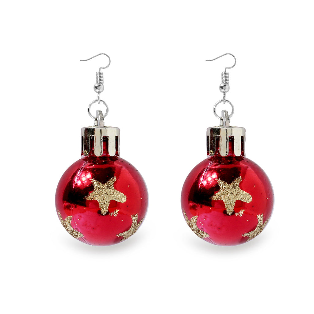 Creative Christmas-Themed Round Earrings for Women