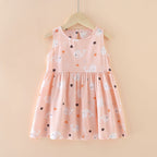 Princess Vest Skirt Cotton Silk Summer Dress for Girls