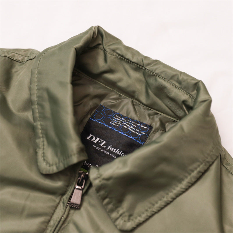 Men's Vintage Bomber Jacket with Embroidered Badge