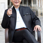 Men's Thick Plush Velvet Jacket with Stand Collar
