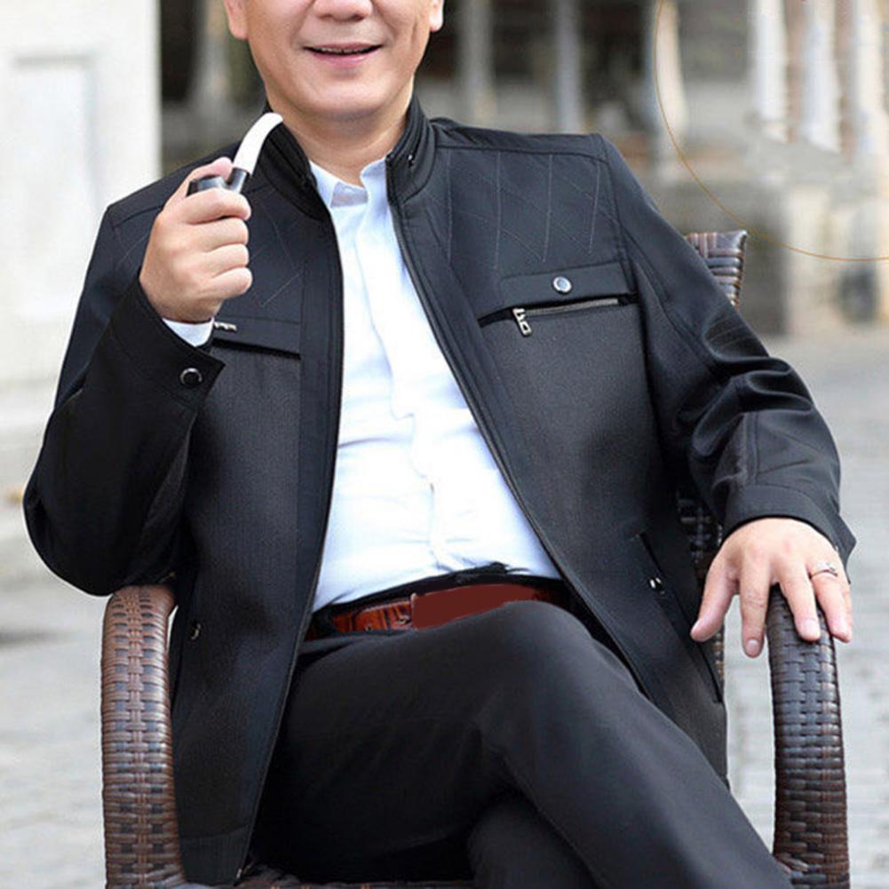 Men's Thick Plush Velvet Jacket with Stand Collar
