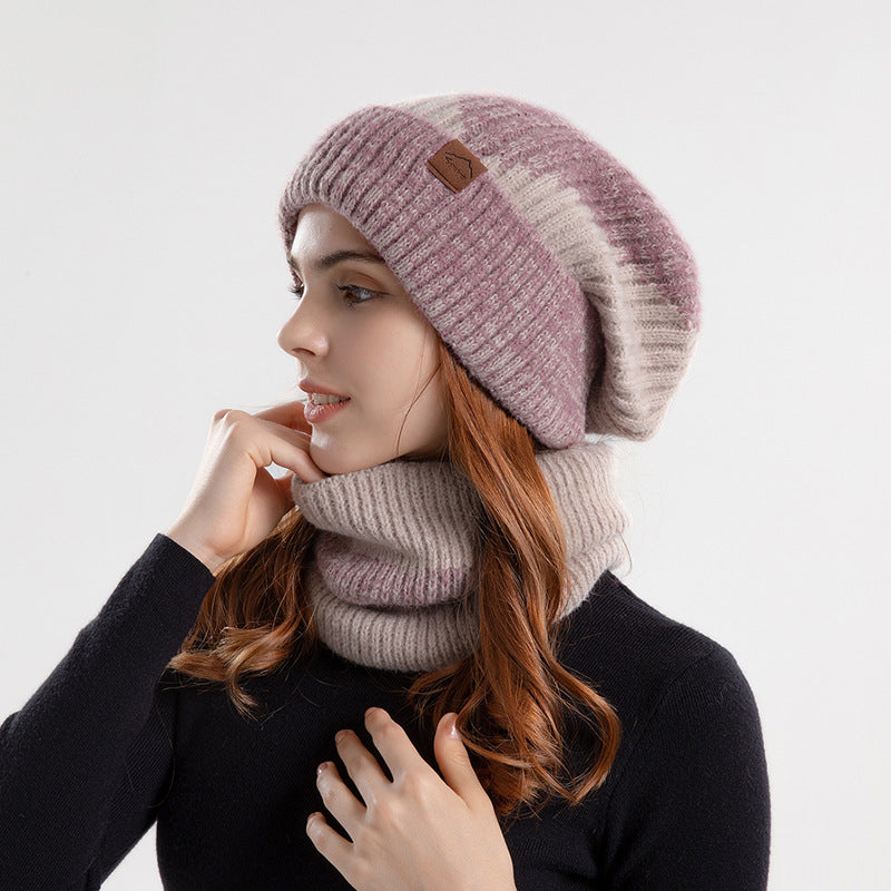 Two-Color Wool Hat with Thick Warm Earflaps | Embroidered Cap