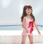 Girls' Cartoon One-Piece Swimsuit with Pony Design