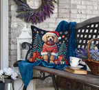 Apricot Toy Poodle Christmas Throw Pillow