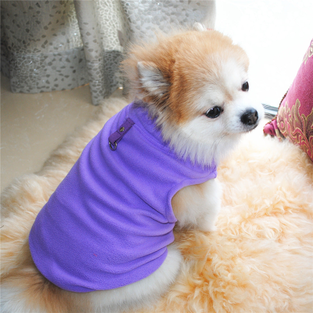 Dog Fall Winter Polar Fleece Traction Harness