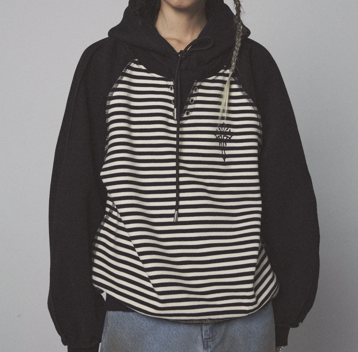 Embroidered Pullover Hoodie - Loose Fleece Two Piece | Streetwear