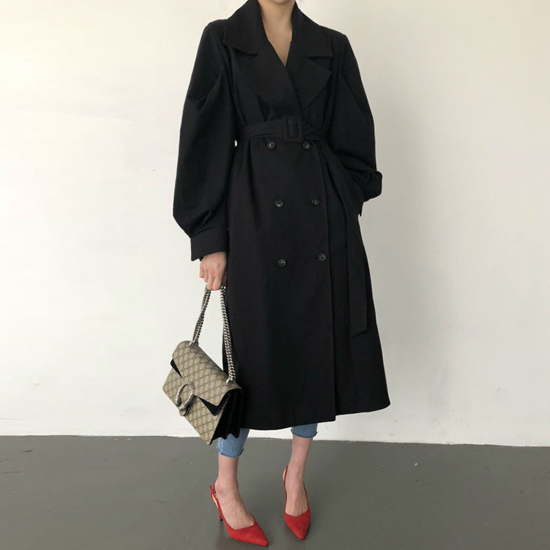 British Style Long Loose Over Knee Windbreaker