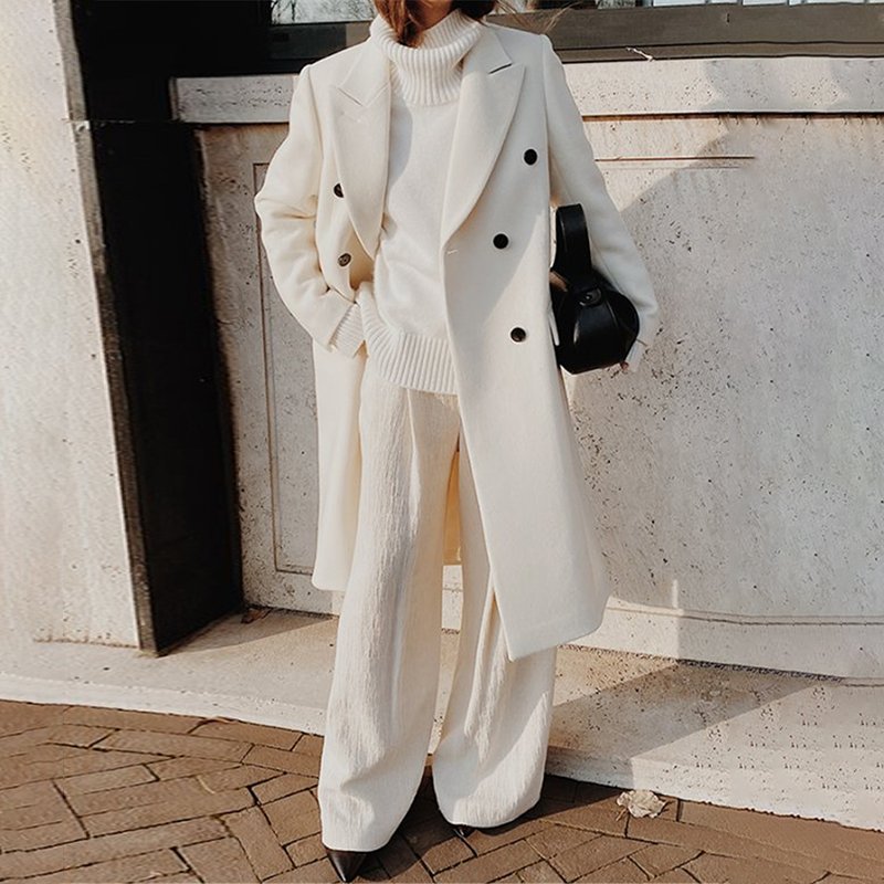 Women's Long Sleeve Woolen Jacket