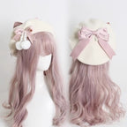 Women's Fashion Big Bow Wool Beret Hat | Embroidered Cap