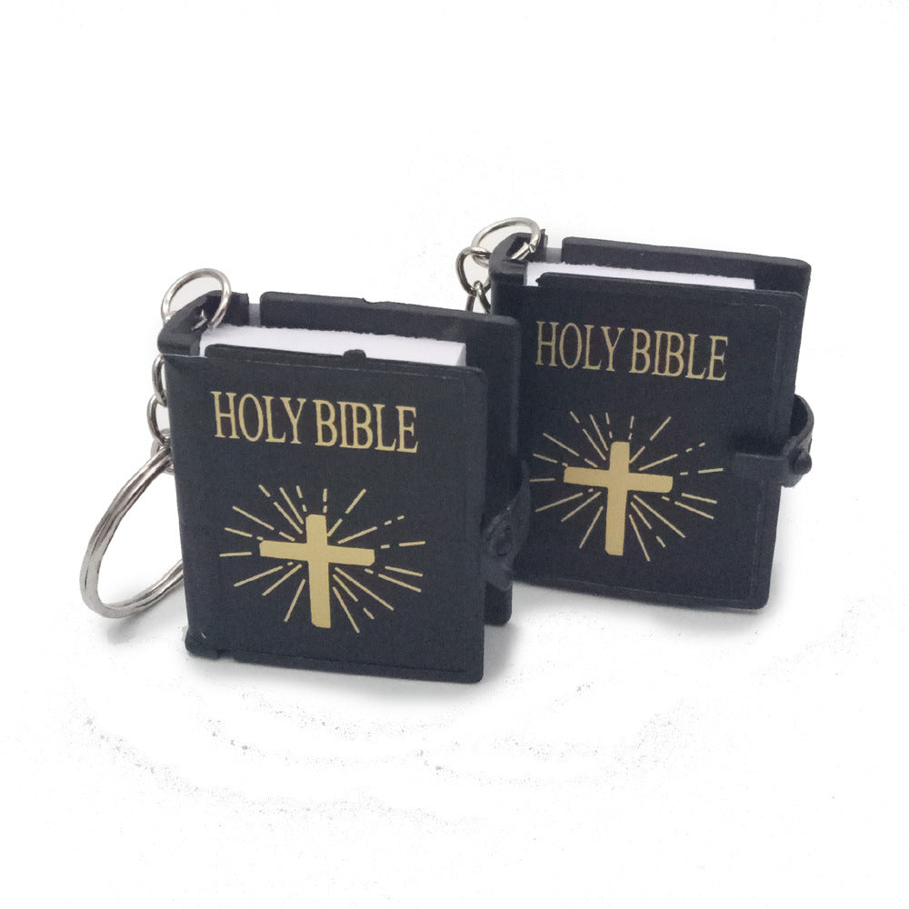[Duplicate] Mini Bible Keychain with Cross Keychain
