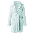 Coral Velvet Winter Nightgown with Cute Duck Design