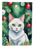 Khao Manee Cat By the Christmas Tree Garden Flag