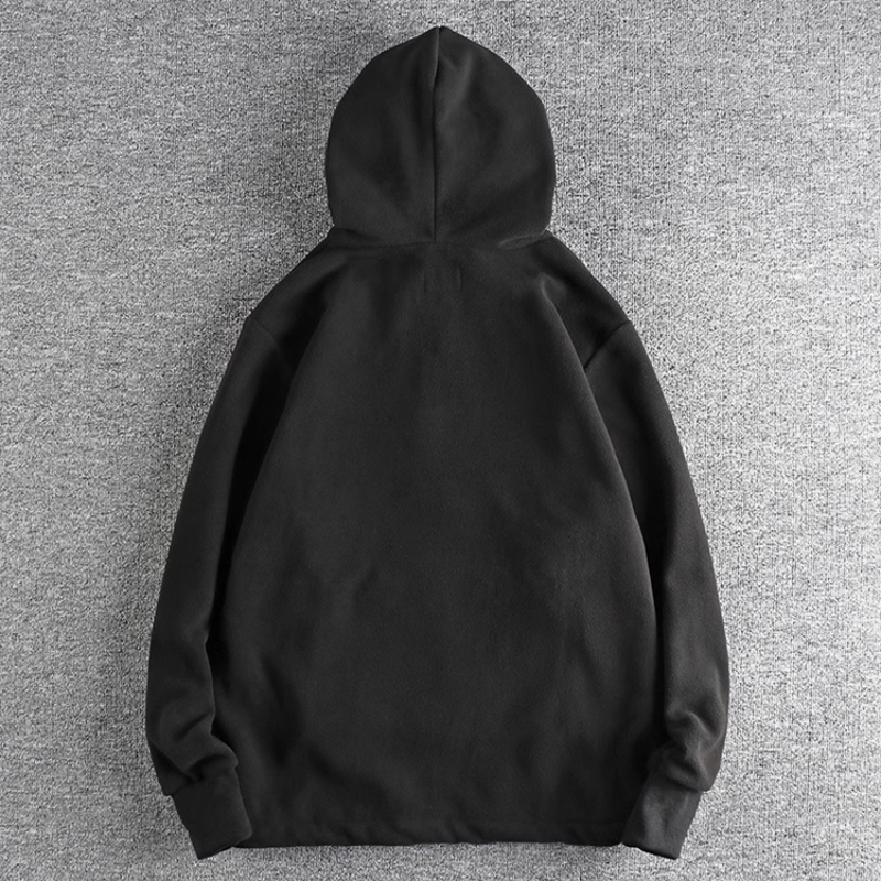 Men's Heavy Double Polar Fleece Half-Neck Hoodie | Streetwear
