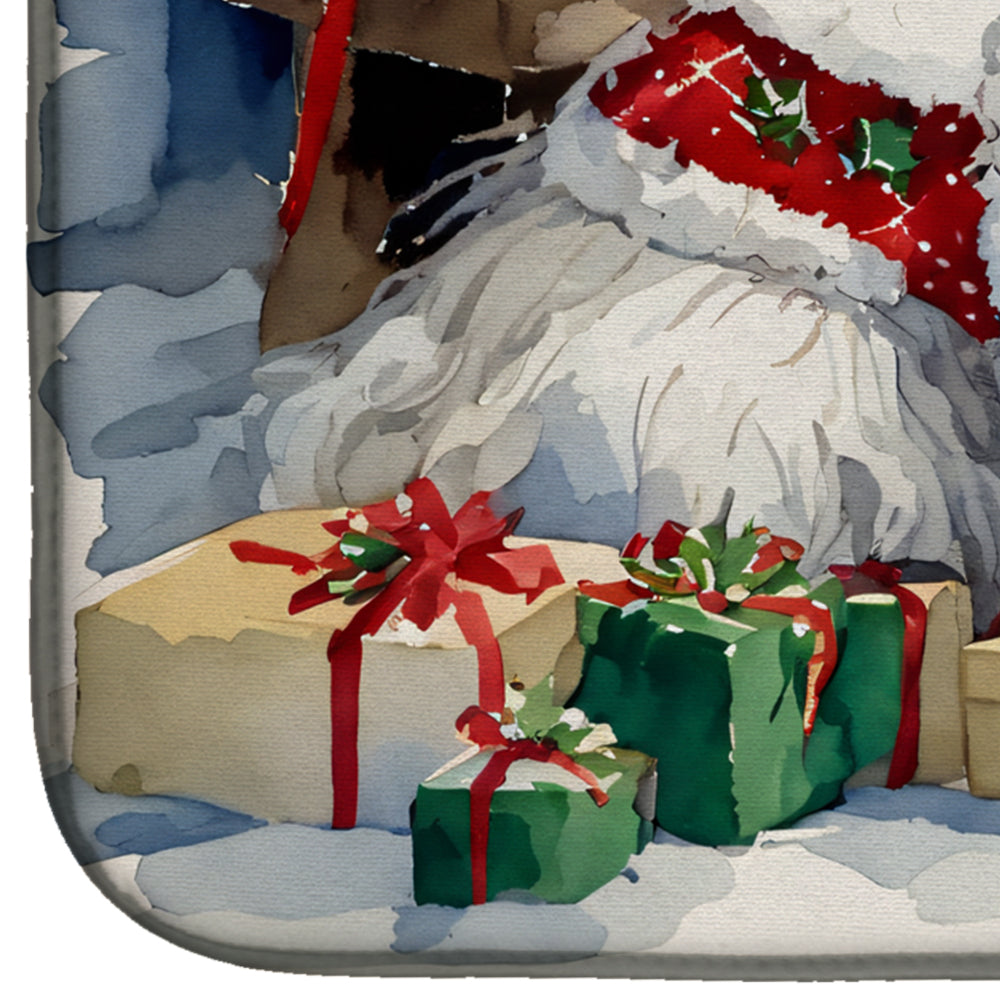 Old English Sheepdog Cozy Christmas Dish Drying Mat