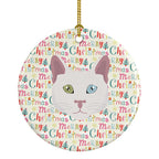 Khao Manee Cat Christmas Ceramic Ornament