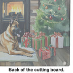 Belgian Malinois Cozy Christmas Glass Cutting Board