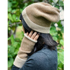 Camel Interwoven Alpaca Beanie | Embroidered Cap