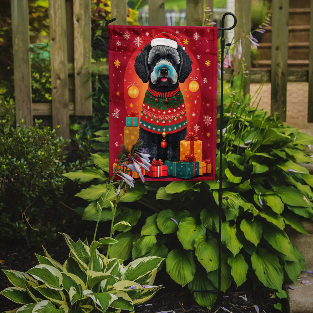 Portuguese Water Dog Holiday Christmas Garden Flag