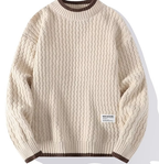 Men's Loose Fit Crew Neck Pullover Sweater | Streetwear