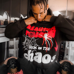 Letter Spider Hooded Pullover | Streetwear