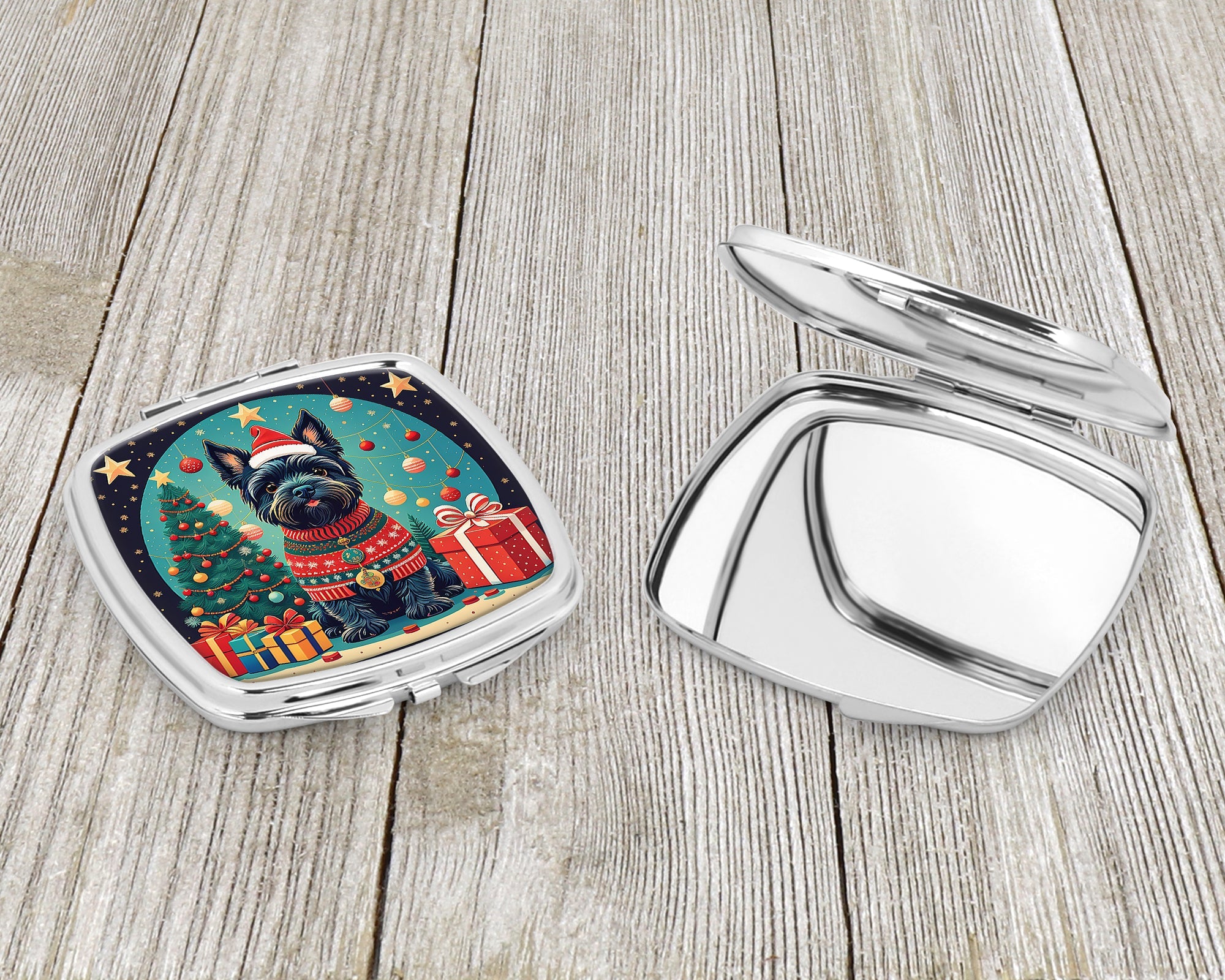Scottish Terrier Christmas Compact Mirror