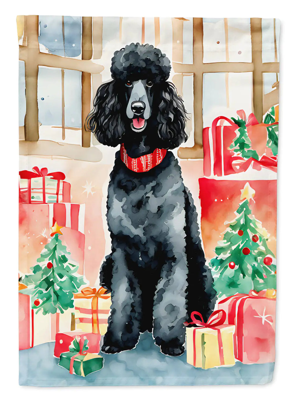 Poodle Christmas Garden Flag
