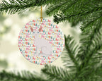 Sphynx Cat Christmas Ceramic Ornament