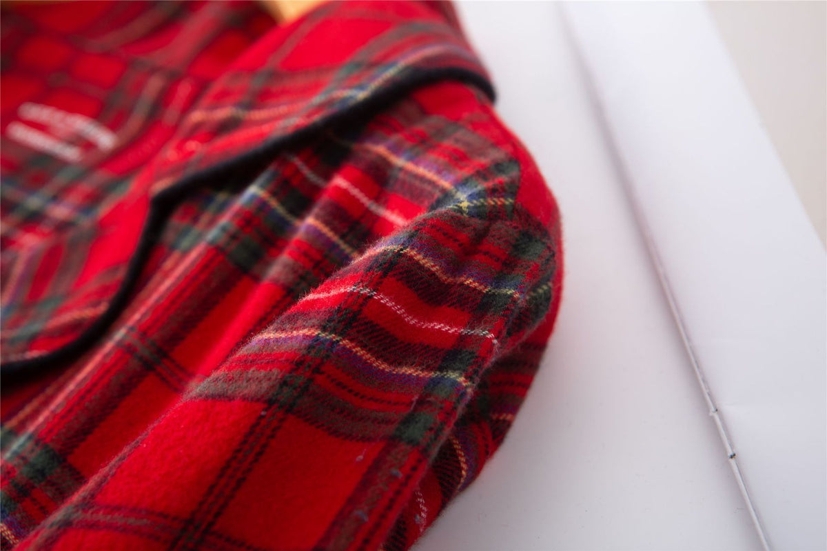 Christmas Couple Flannel Brushed Red Plaid Pajamas