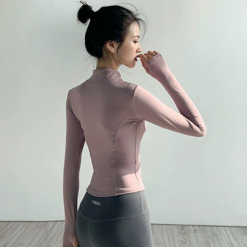 Stand-up Collar Zipper Sports Yoga Jacket