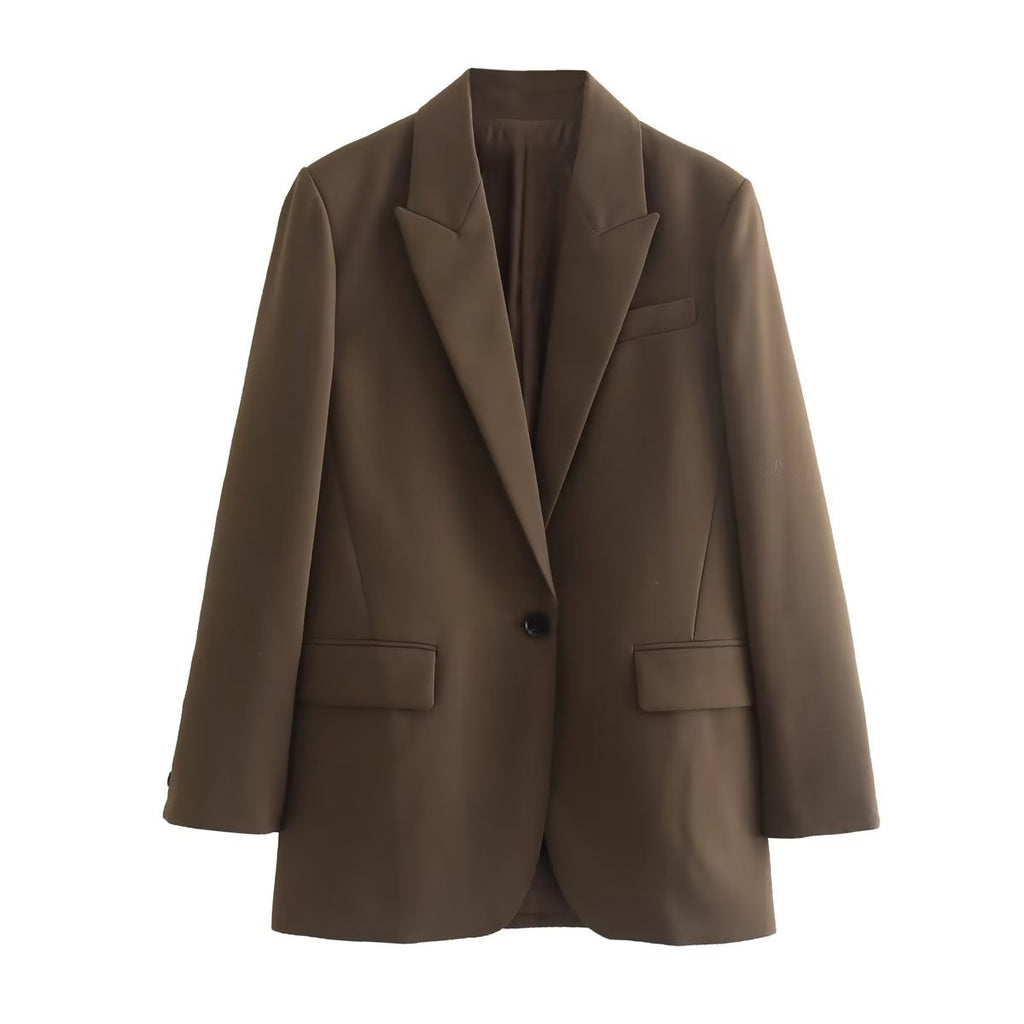 Loose Suit Jacket with Pocket Decoration