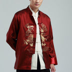 Men's Chinese Style Embroidered Dragon Jacket Tops
