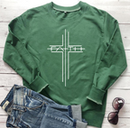 Faith Cross Graphic Women's Casual Sweatshirt | Streetwear