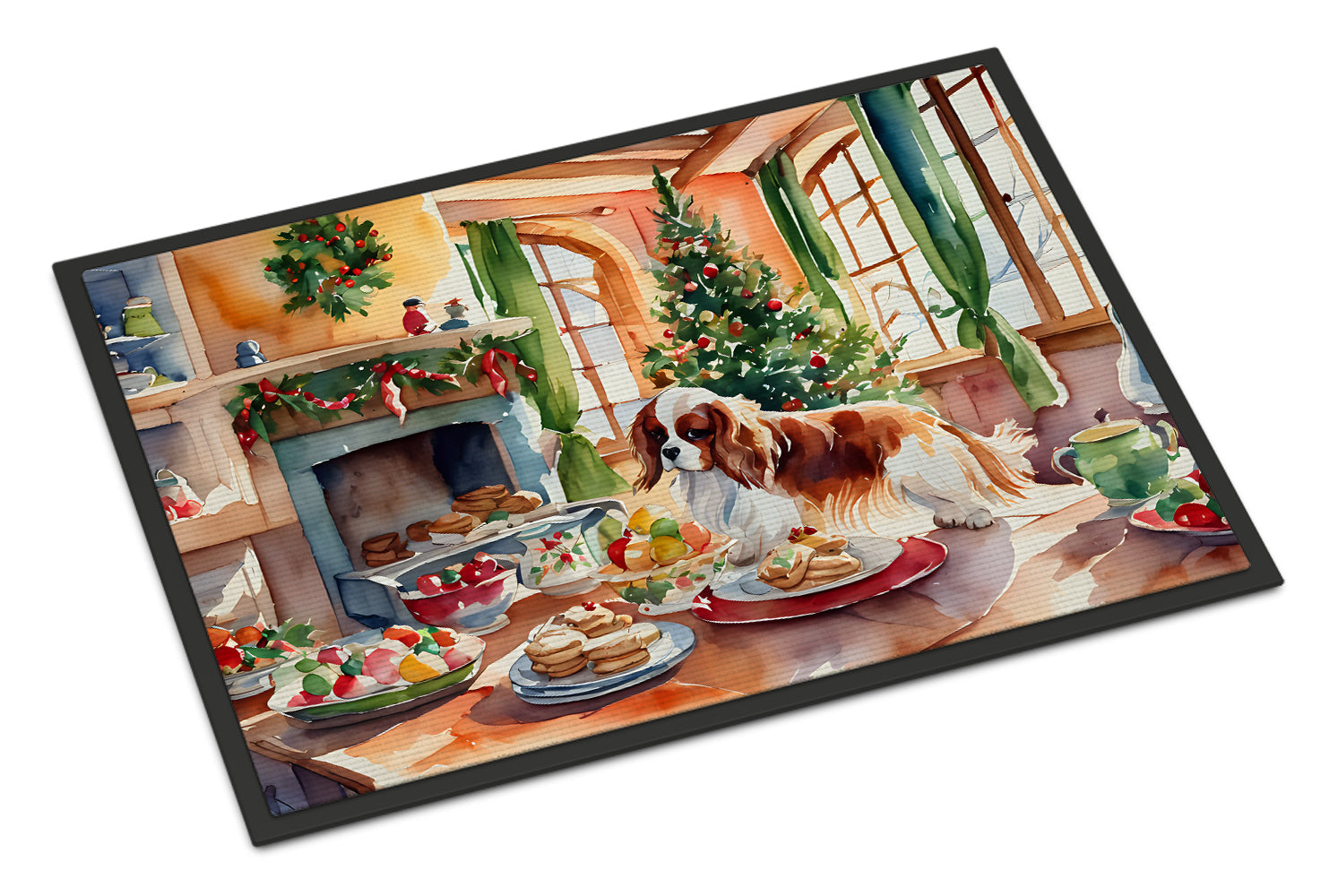 Cavalier Spaniel Christmas Cookies Doormat